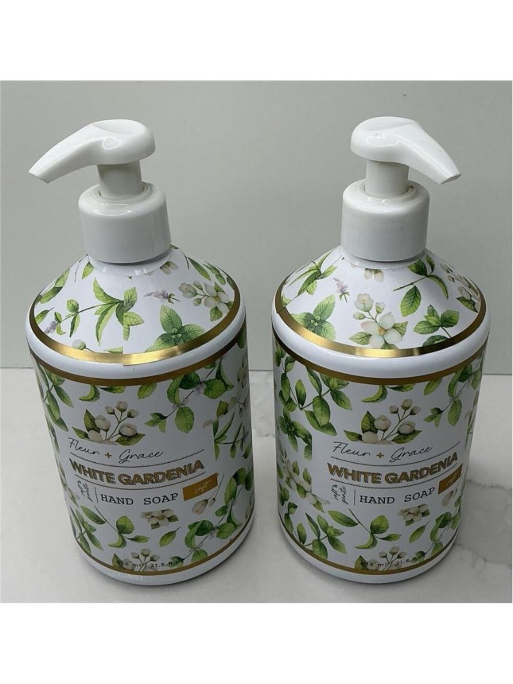 2 Fleur Grace HAND SOAP ~ WHITE GARDENIA Soft & Gentle Wash MADE IN USA New